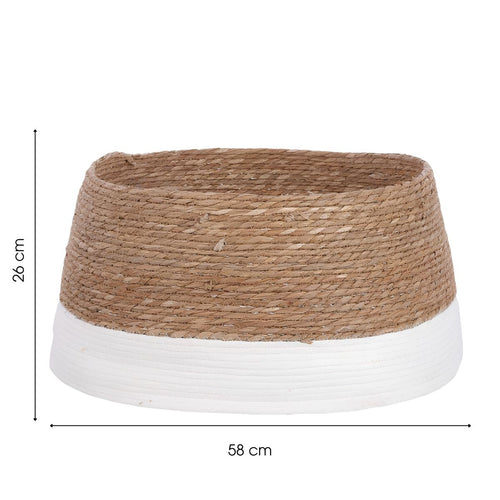 Mica Decorations Kerstboomrok Ø58 x H26 cm - Kerstboom Rok Zeegras - Kerstboommand Off White
