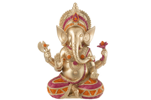 J-Line decoratie Ganesha Zittend - polyresin - mix - large