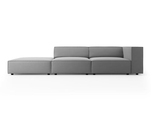 Cosmopolitan Design linker bank Arendal 4-zits, flueel, lichtgrijs - 102x262x70cm