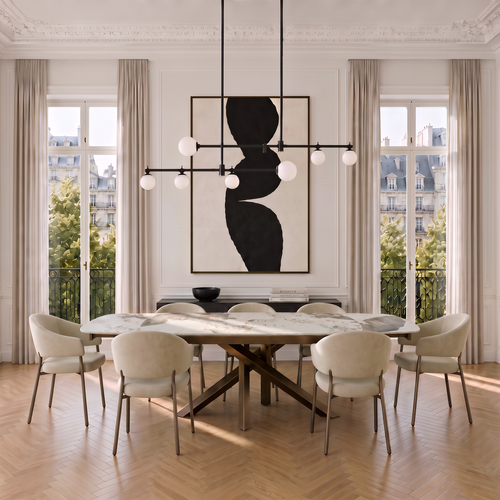Premium Interiors - Uitschuifbare eettafel CAST - pandora-keramiek pandora 240cm