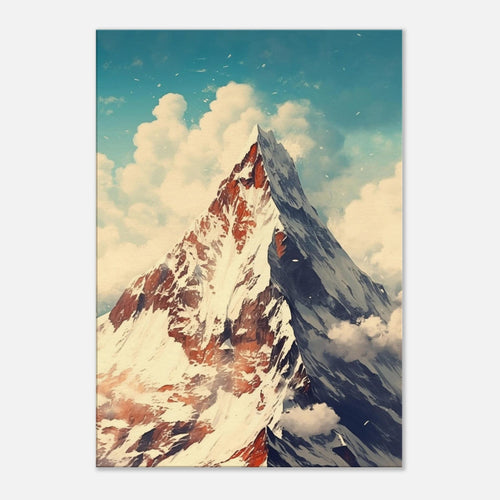 Artfulprints Canvas Top of the mountain canvas - 40x60 cm - Wit
