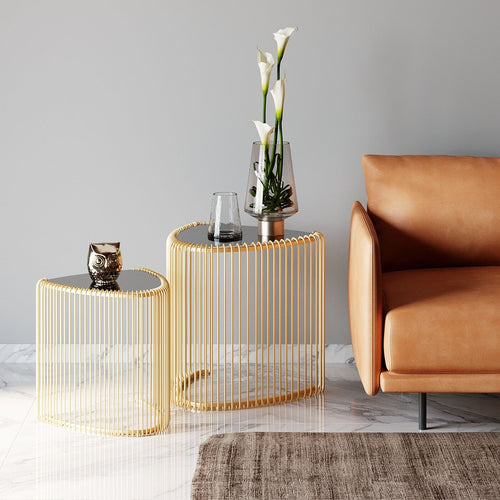 Kare Design Bijzettafel Wire Triangle goud (2/Set) - vtwonen shop