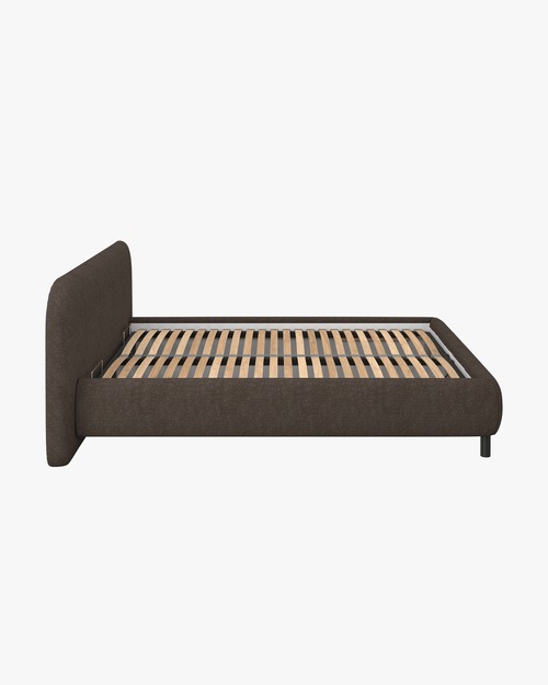 noo.ma Mumo gestoffeerd bed 180x200 - chocoladebruin bouclé