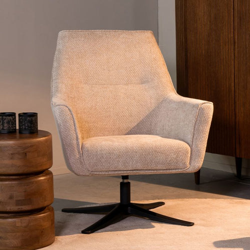 LABEL51 Fauteuil Tod - Beige Stof - Draaibaar - vtwonen shop