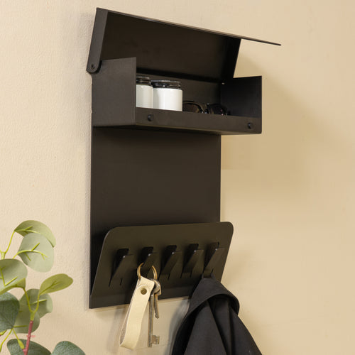 Spinder Design Kapstok Keeper - Zwart - 5 haken - opbergvak - vtwonen shop