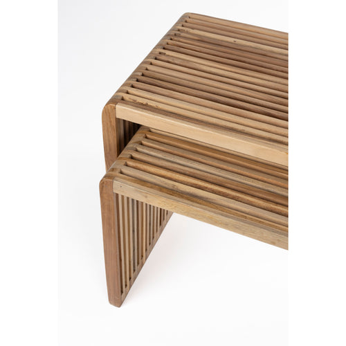 Housecraft Living Djia Salontafel Rechthoekig Teak Hout - Set van 2 - vtwonen shop