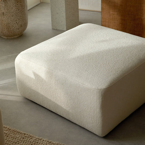 Tikamoon Voetenbank van ecrukleurige stof - Beige
