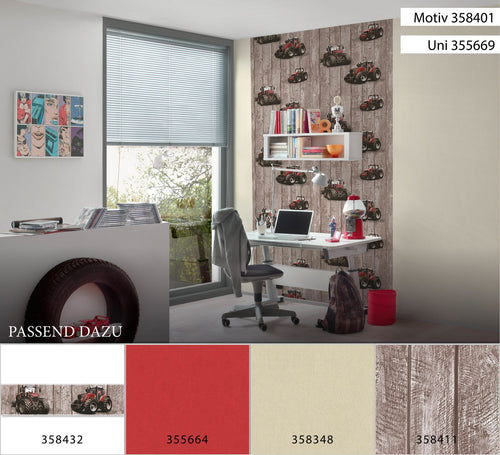 A.S. Création behang houtlook rood en bruin - 53 cm x 10.05 m - AS-358432 - vtwonen shop