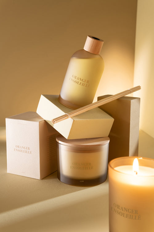 J-Line geurolie + stokjes Accords Essentiels - Oranger Ensoleillé - geel - 250 ml - vtwonen shop