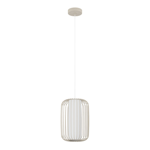 EGLO hanglamp Terrarosa - e27 - ø 24 cm - zand/wit - textiel - vtwonen shop