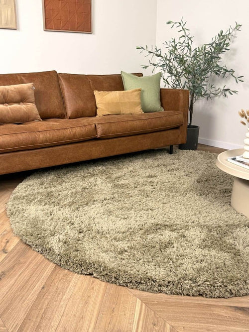 Interieur05 vloerkleed Pilo - hoogpolig - groen - Ø240 cm - vtwonen shop