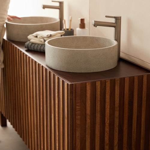 Tikamoon Badkamermeubel van mangohout 164 cm - Donkerbruin