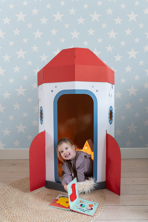 ESTAhome behang grote en kleine sterren lichtblauw en wit - 53 cm x 10.05 m - 138932