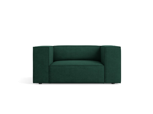 Cosmopolitan Design Fauteuil Arendal chenille met ribbeleffect, flessengroen - 102x124x70cm