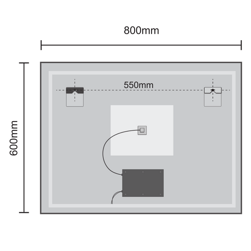 LOMAZOO badkamerspiegel Bordeaux - met LED verlichting & anti condens - rechthoekig - 80 x 60 cm