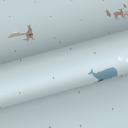 Sanders & Sanders behang dieren lichtblauw - 53 cm x 10 m - 640294 - vtwonen shop
