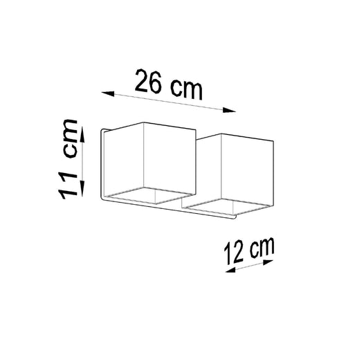 Sollux Lighting Wandlamp QUAD 2 grijs - 26x12x11cm