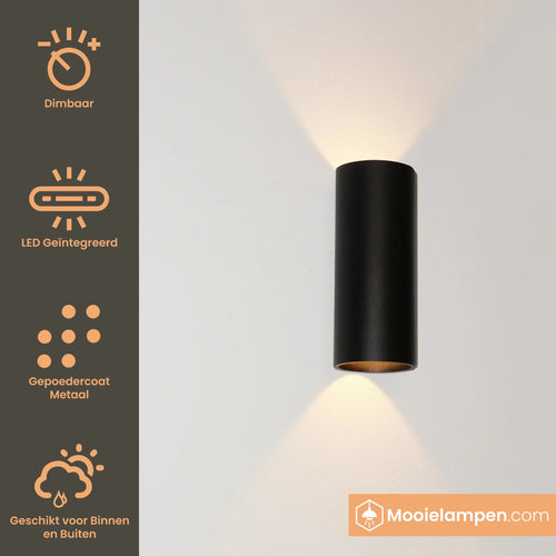 Artdelight Wandlamp Brody 2 - Zwart