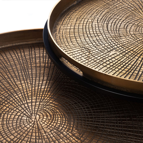 StarFurn Salontafel Julie - Rond Brons Metaal - Set van 2