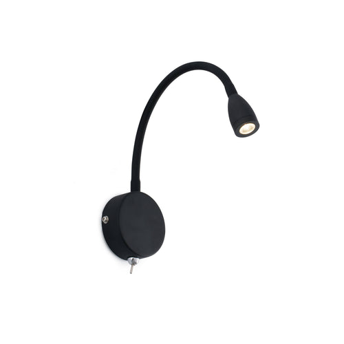 Faro Loke - LED Indoor Wandlamp Leeslamp Zwart