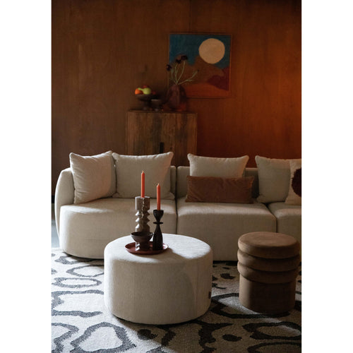Dutchbone Rocca Poef Latte - vtwonen shop