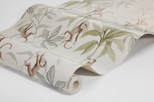 Borastapeter behang jungle dieren groen - 53 cm x 10.05 m - 660620 - vtwonen shop