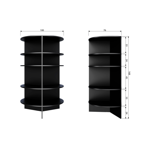 WOOOD tower wall Trian - Essen - Zwart - 168x100x76 - vtwonen shop