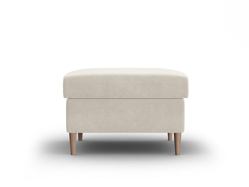 Cosmopolitan Design Poef Kyoto flueel lichtbeige - 70x70x45cm