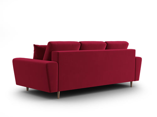 Cosmopolitan Design Slaapbank met opbergdoos Kyoto 3-zits, flueel rood - 100x235x88cm