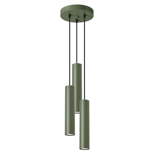 Sollux Lighting Hanglamp LAGOS 3P olijfgroen - 19,5x19,5x108cm