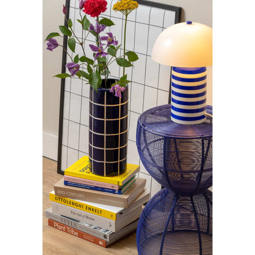 Leitmotiv bijzettafel Cuerda Doble - blauw - Ø30cm