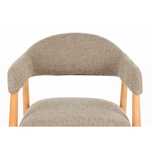 Housecraft Living Indy Eetkamerstoelen Armleuning Donkerbruin/ Beige - Set van 2