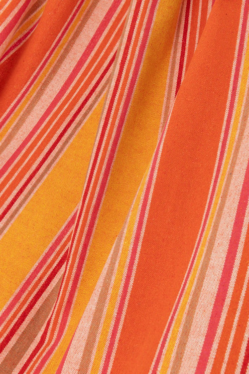 J-Line hangmat Strepen - katoen/polyester - oranje/mix
