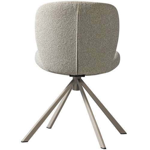 WOOOD eetkamerstoel Femke - Bouclé - Naturel - Set van 6