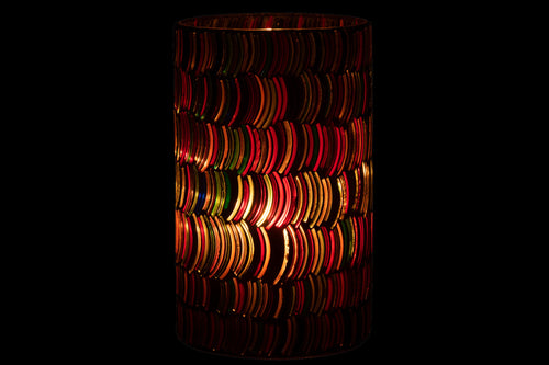 J-Line windlicht Mozaiek Curve - glas - mix - large