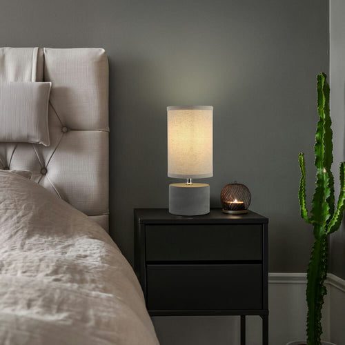 HOME DELUXE Kleine tafellamp in betonlook - grijs - vtwonen shop