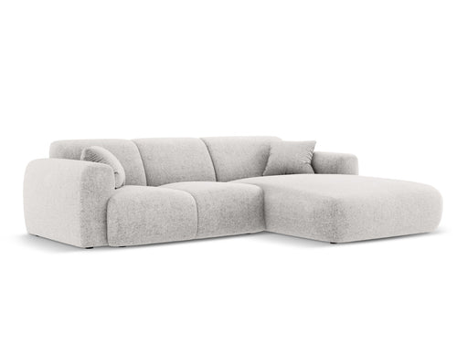Cosmopolitan Design rechter hoekbank Nolio 4-zits, chenille, lichtgrijs - 170x260x72cm
