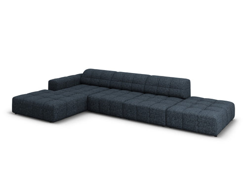 Cosmopolitan Design linker hoekbank Chicago 5-zits, chenille koningsblauw - 167x348x78cm