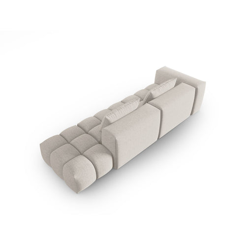 Cosmopolitan Design - Rechte modulaire bank Verona 4-zits, structurele stof beige - 85x265x70cm