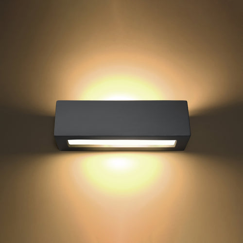 Sollux Lighting Wandlamp keramiek VEGA grijs - 32,5x9,5x9,5cm