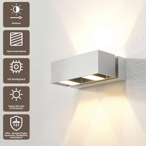 Artdelight Wandlamp Bfeld II - Aluminium