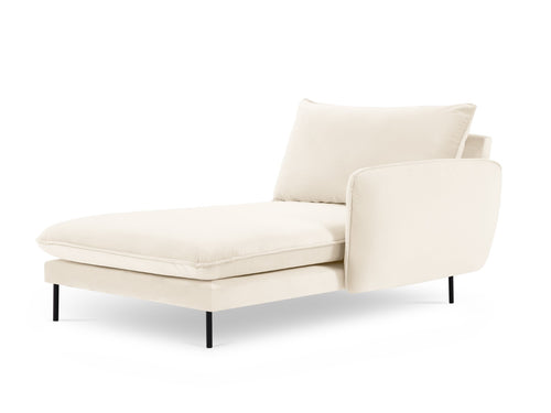 Cosmopolitan Design rechter chaise longue Vienna flueel, lichtbeige - 170x110x95cm