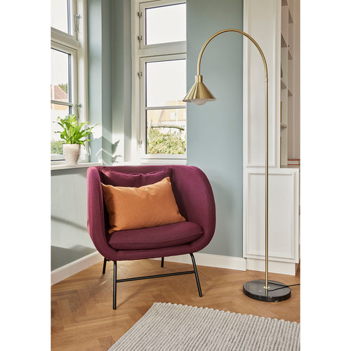 Hübsch vloerlamp Pipe - glas/ijzer/marmer - 60xh168cm, e27 - vtwonen shop