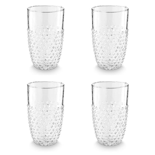 vtwonen Longdrinkglazen Dots - Glazen - Set van 4 Drinkglazen - Servies - 400 ml - vtwonen shop