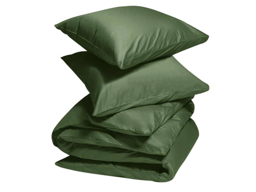 Yumeko dekbedovertrek katoen satijn mid olive 240x220 + 2/60x70 - vtwonen shop