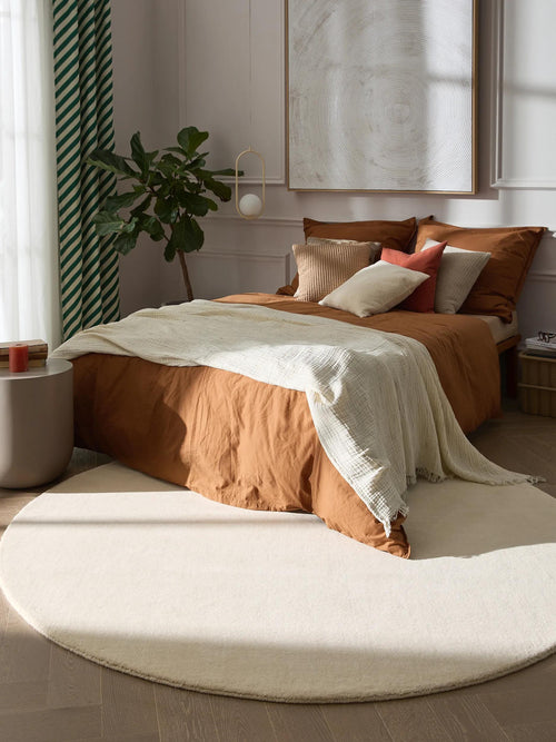 benuta wollen vloerkleed Vera - crème - ø 160 cm
