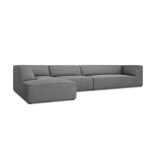 Cosmopolitan Design - Modulaire hoekbank links Siena 5-zits, structurele stof grijs - 180x366x69cm