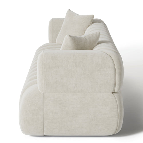 Sia Home - Rechte bank ROSS - Fluweel - Crème - 225cm - vtwonen shop