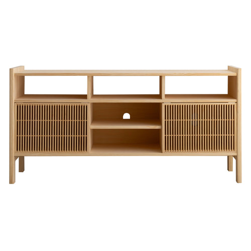 Naan Furniture Dressoir Bassa vinyl - Massief natuurlijk hout - ongelakt - 151.2 cm - vtwonen shop