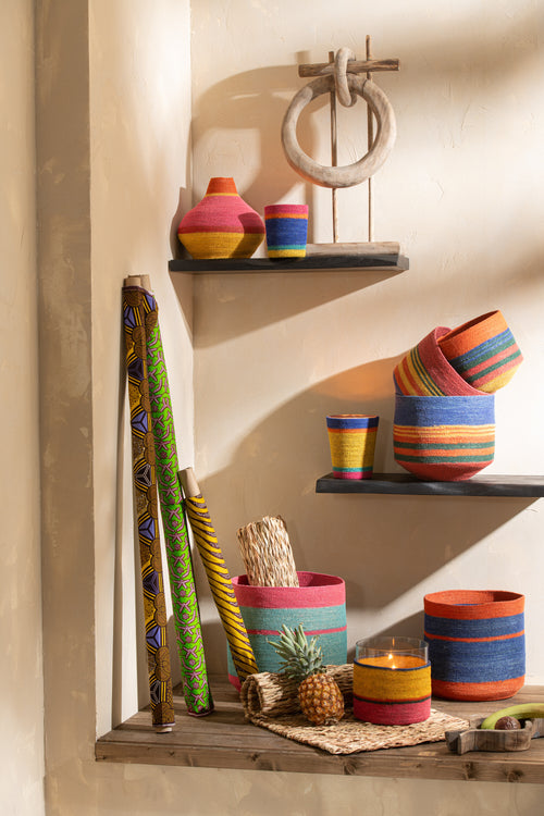 J-Line geurkaars Mand - Woody Aurora - mix - large - 75U - 2 stuks - vtwonen shop